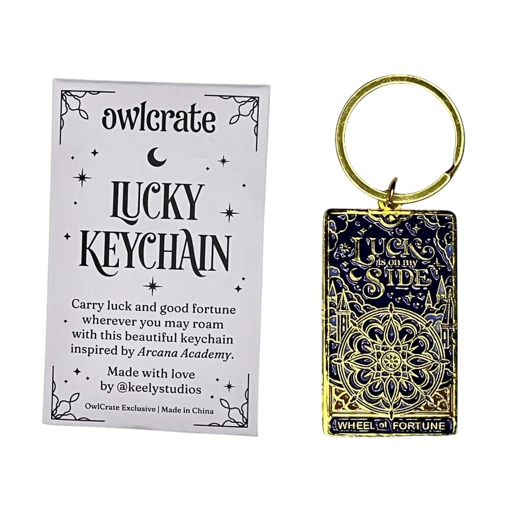 OwlCrate Arcana Academy Keychain Wheel of Fortune - Elise Kova April 2026 YA Box